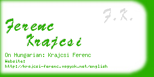 ferenc krajcsi business card